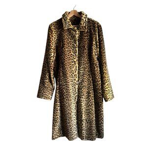 La Maison De La Fausse Fourrure Paris Leopard Print Coat – Size L